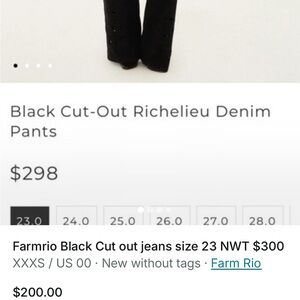 Farm Rio Black Cut-Out Boyfriend Jeans